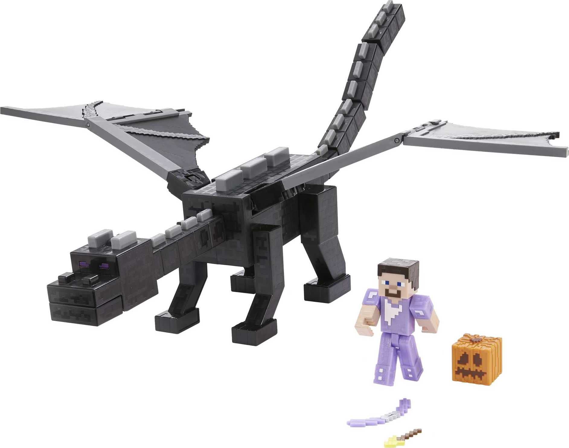 Boneco De Ação Mattel Minecraft Ultimate Ender Dragon Com Steve