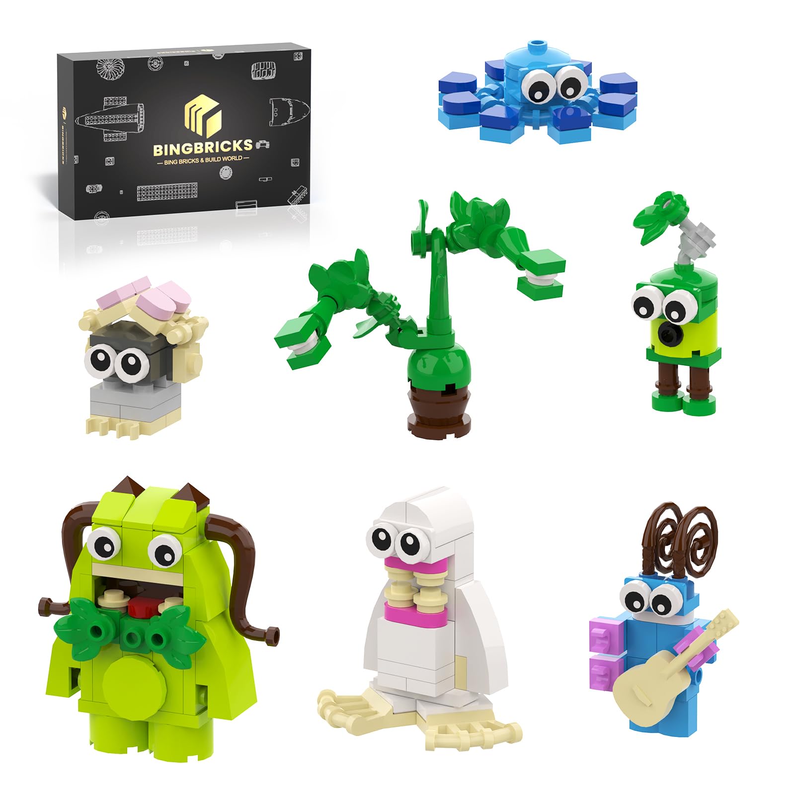 Conjunto De Blocos De Construção Wubbox Sing Monsters 7 Em 1, 185 Unidades Para Crianças