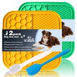 Dog Lick Pad Xigou, Pacote Com 2 Tapetes De Lamber Grandes Para Cães Com Escova