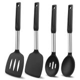 Conjunto De Utensílios De Cozinha, Espátulas E Colheres De Silicone Beijiyi, Pacote Com 4