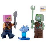 Brinque Lego Minecraft Adventurer Com Drowned E Axolotl 6+