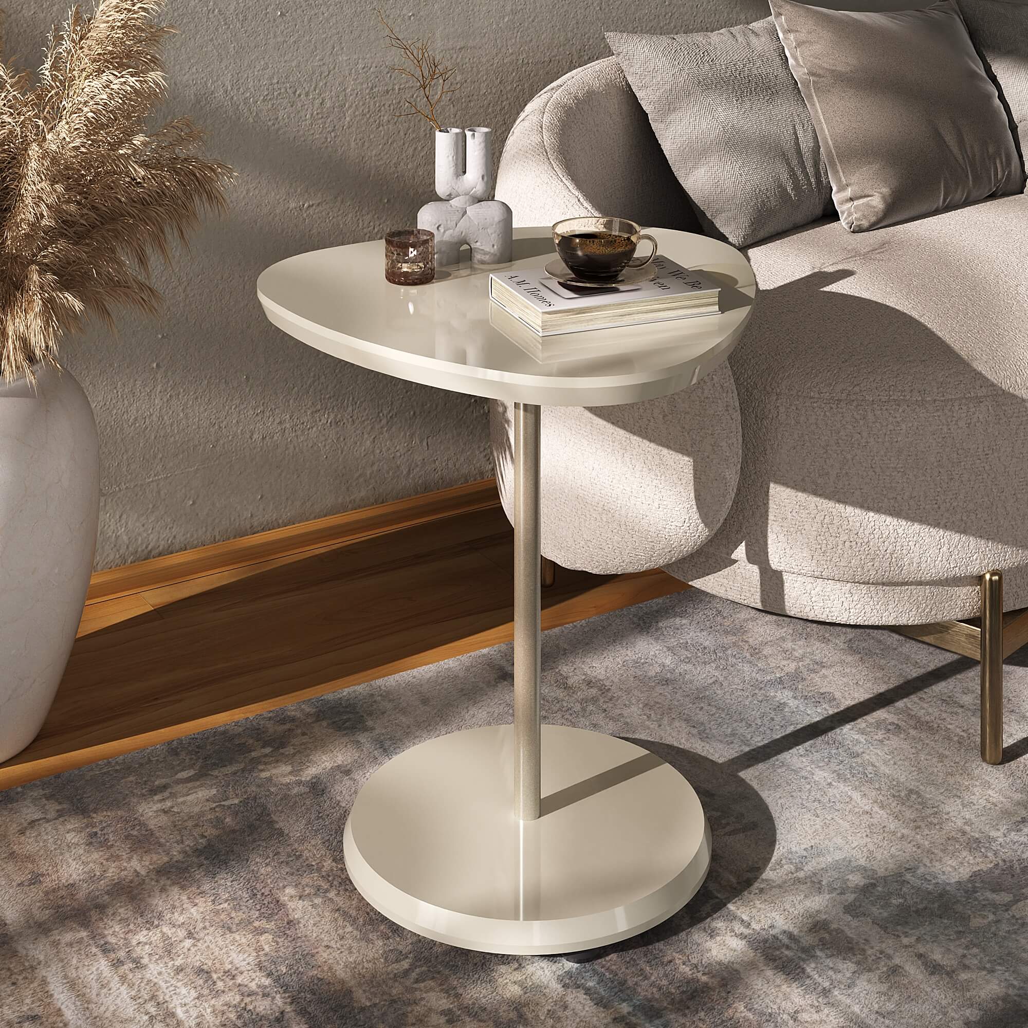 Mesa De Apoio Lateral Mdf Bel Artely Cor Off White