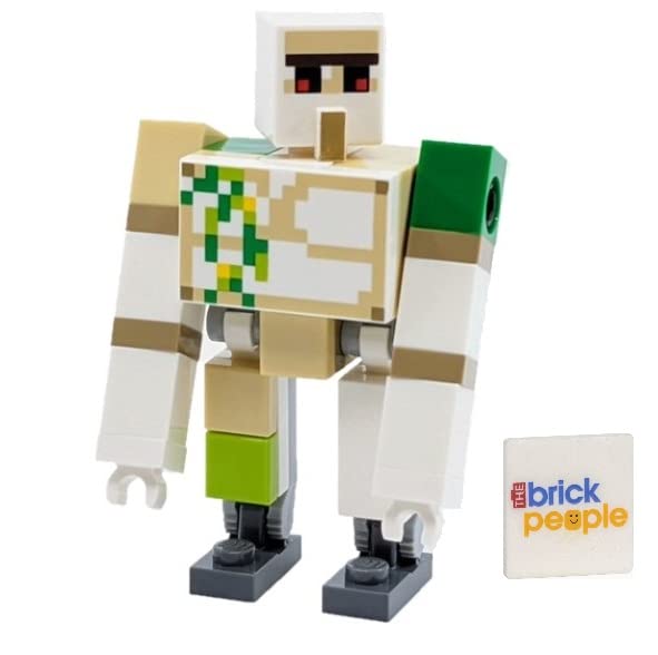 Figura Lego Minecraft Iron Golem Minifig De 5 Cm Com Azulejo Bônus