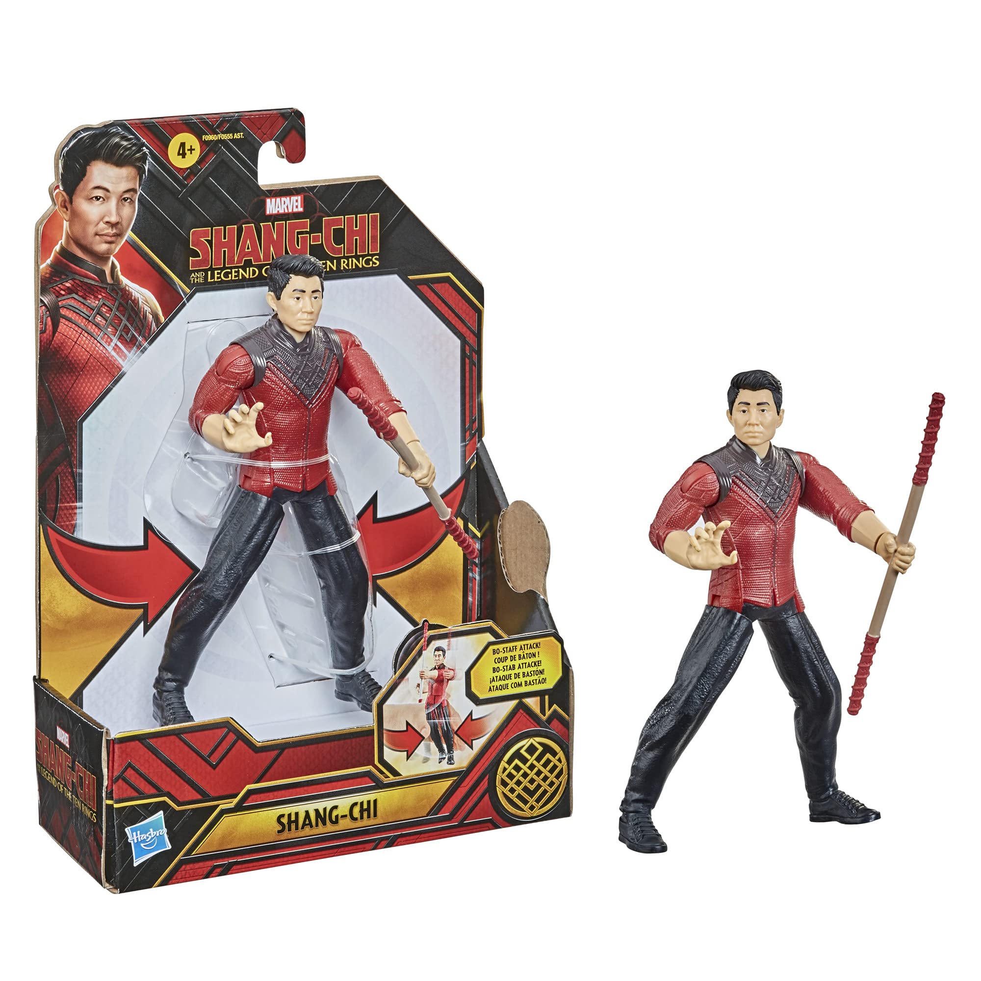 Boneco De Ação Toy Marvel Hasbro Shang-chi 15 Cm Com Bo Staff