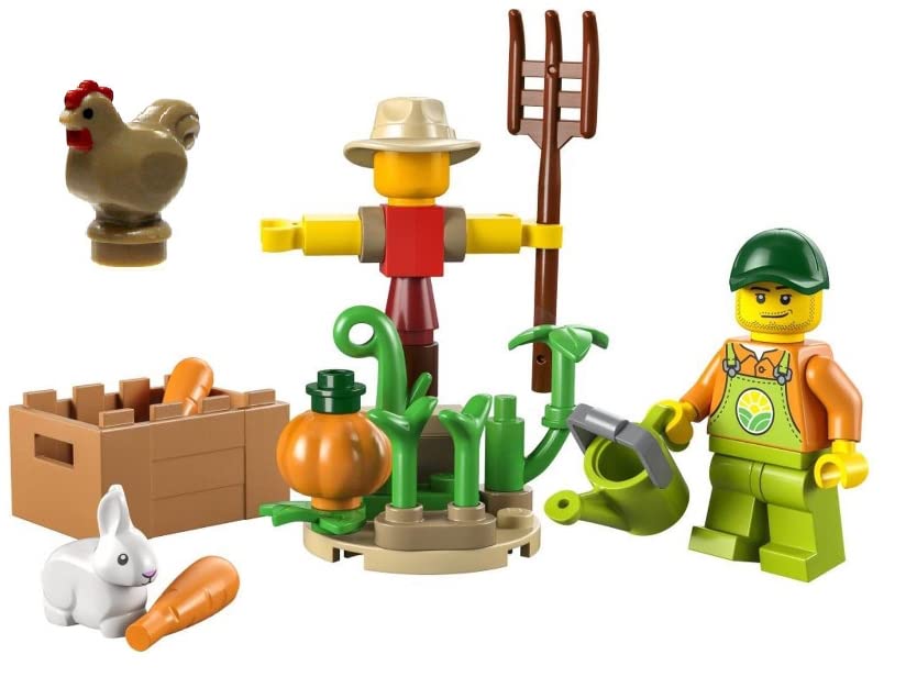 Pacote Combinado Toy Lego City Farm: Farm Garden, Espantalho E Galinha