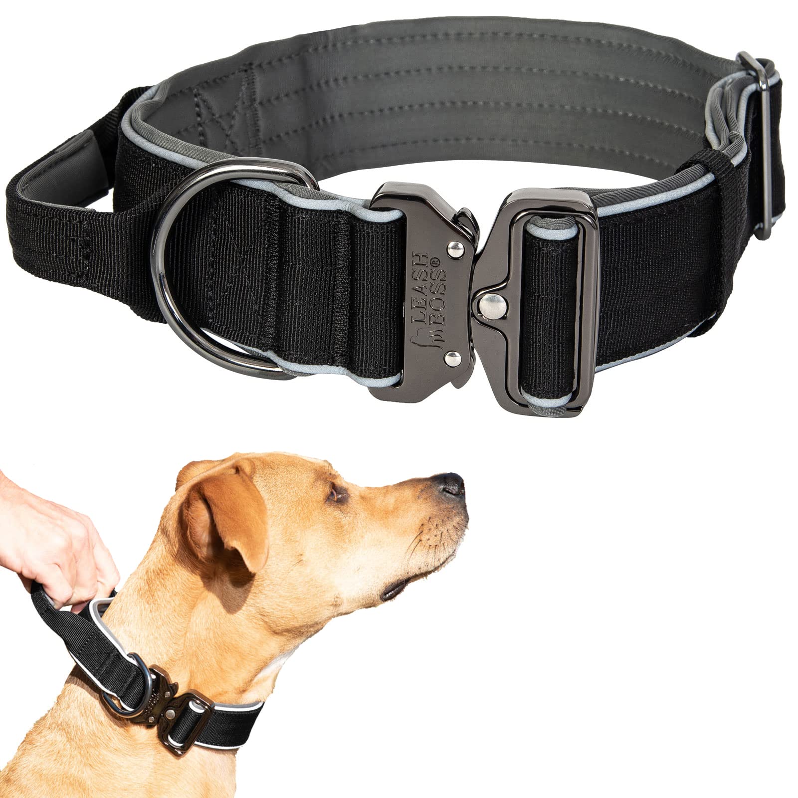 Coleira Tática Para Cães Leashboss Heavy-duty Com Alça Para Cães Grandes