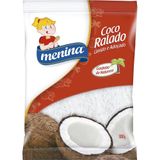 Coco Ralado Menina Úmido  Adoçado 100g - Embalagem Com 24 Unidades