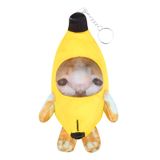 Chaveiro De Pelúcia Crying Banana Cat Com Som Happy Funny Baby