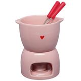 Aparelho De Fondue De Chocolate Em Cerâmica 5 Peças L&#39;amour Rosa - Hauskraft