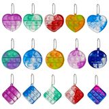 Chaveiro Fidget Toy Tomoin Mini Pop Push, 15 Peças Para Crianças E Adultos