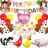 Suprimentos Para Festas Jollyboom Farm Animal &amp; Decorações De Aniversário