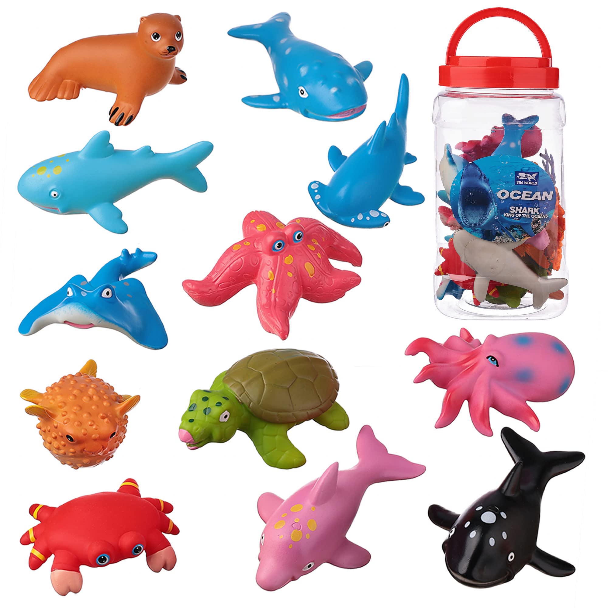 Brinquedos De Banho Homnive No Hole Para Crianças, 12 Peças Baby Ocean Sea Animal