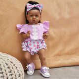 Boneca Infantil Reborn Gycv Black Girl 58 Cm De Silicone Para Corpo Inteiro