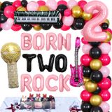 Conjunto De Decorações De Aniversário Sursurprise Born Two Rock 2nd Girl