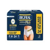 Fralda Descartavel Adulto Bigfral Roupa Intima  Derma Plus Pequena/media - 4 Pacotes Com 24 Fraldas