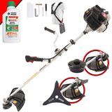 Roçadeira Profissional Lateral Kawashima Kw52-le Kw52le À Gasolina 2t 52cc 2,5hp Com Lâmina 3 Pontas E Carretel Nylon + Óleo Stihl 2t