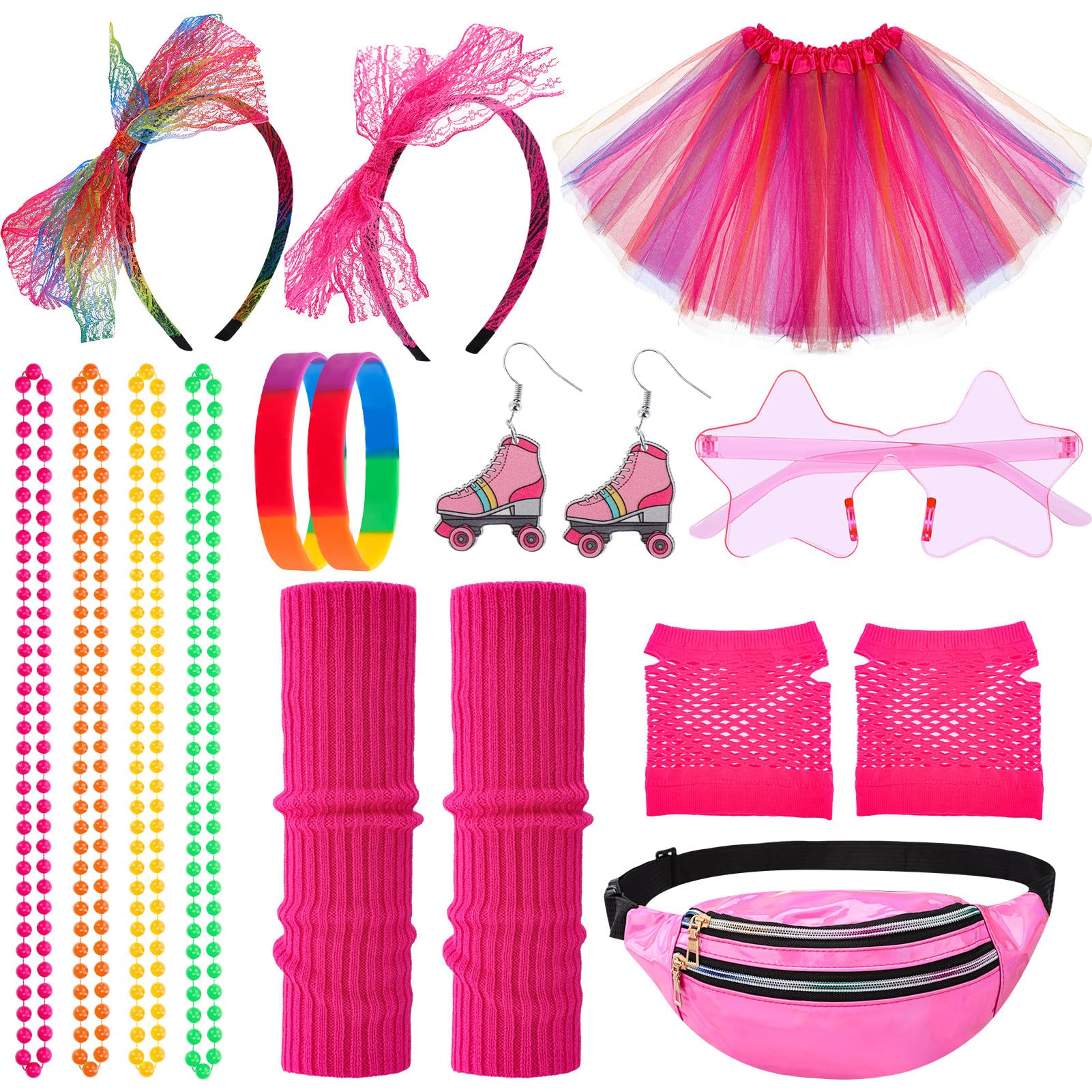 Conjunto De Fantasias Vyuwast 80s Fancy Dress Para Mulheres E Meninas