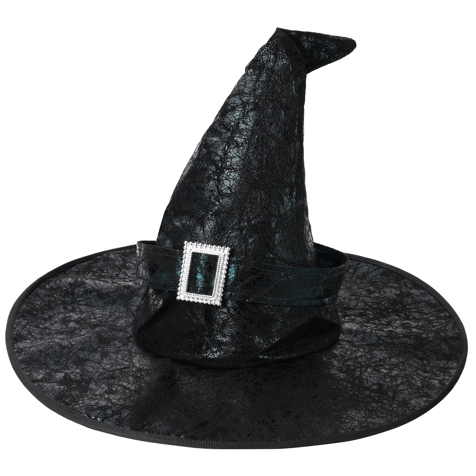 Chapéu De Bruxa Aomig Preto De Couro Sintético Para Mulheres De Halloween