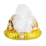 Chapéu De Turbante Aladdin Gold Indian Sultan King Para Adulto