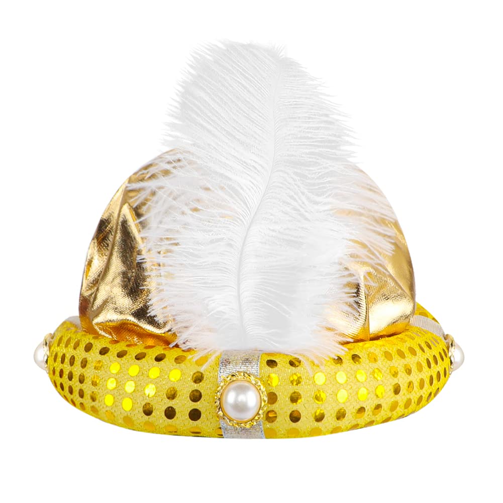 Chapéu De Turbante Aladdin Gold Indian Sultan King Para Adulto