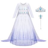 Vestido De Fantasia Aomig Princess Queen Cosplay Para Meninas Com Coroa