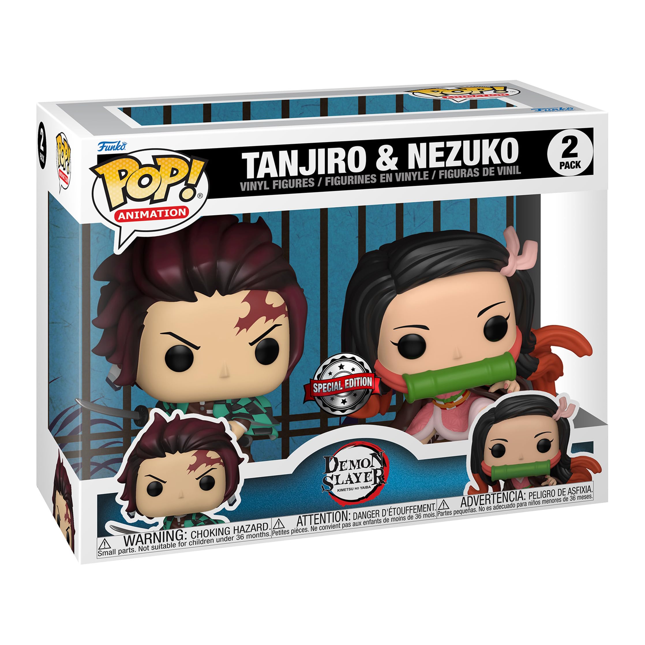 Funko Pop! Pacote De 2 Animation Demon Slayer Tanjiro E Nezuko