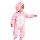 Macacão De Bebê De Flanela De Inverno Romper Michley Pink Pig 2-5m