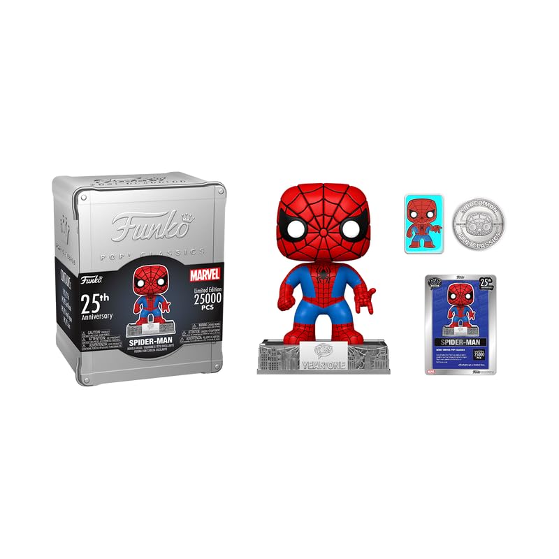 Figura Funko Marvel Pop! 25º Aniversário Do Homem-aranha Clássico.