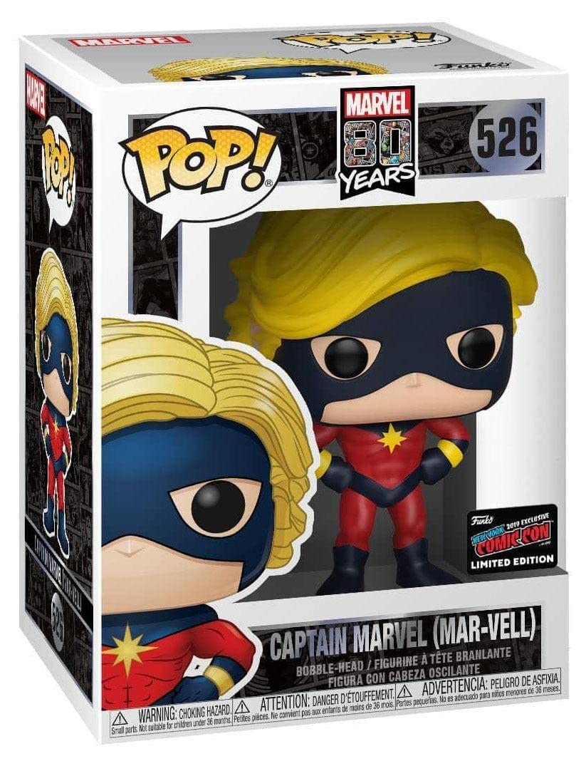 Boneco De Vinil Funko Pop Marvel 80th Capitão Marvel 526