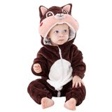 Macacão Unissex De Flanela De Inverno Com Capuz Para Bebês Romper Michley 2-6m