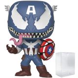 Boneco De Ação Funko Pop Marvel Venom Venomized Captain America