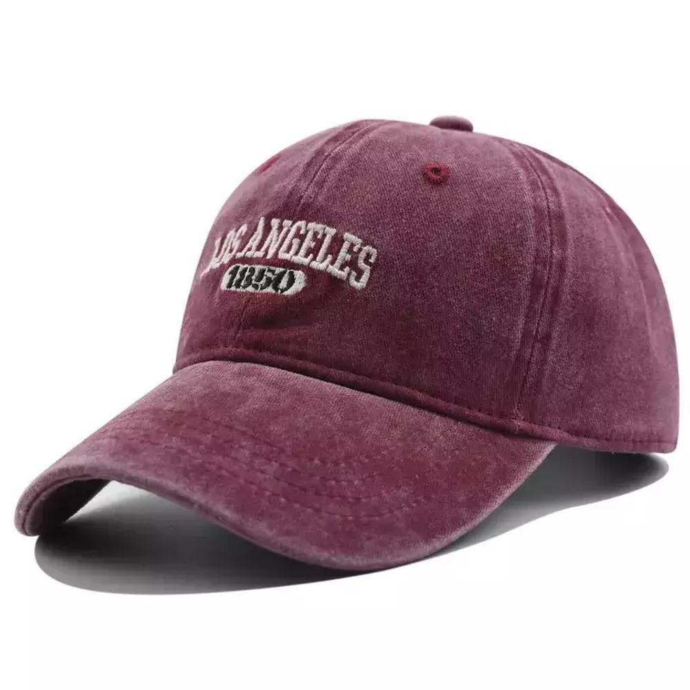 Boné De Poliéster Casual Para Homens E Mulheres Vinho Vermelho