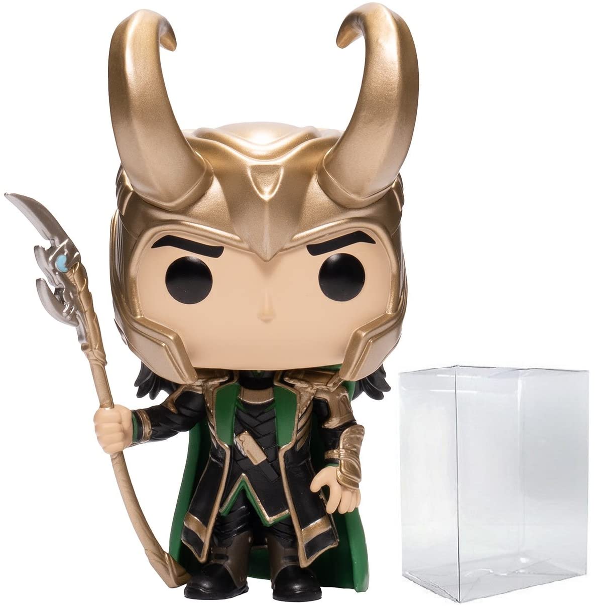 Boneco De Vinil Funko Pop Marvel Loki Com Cetro De 9,5 Cm Com Caixa