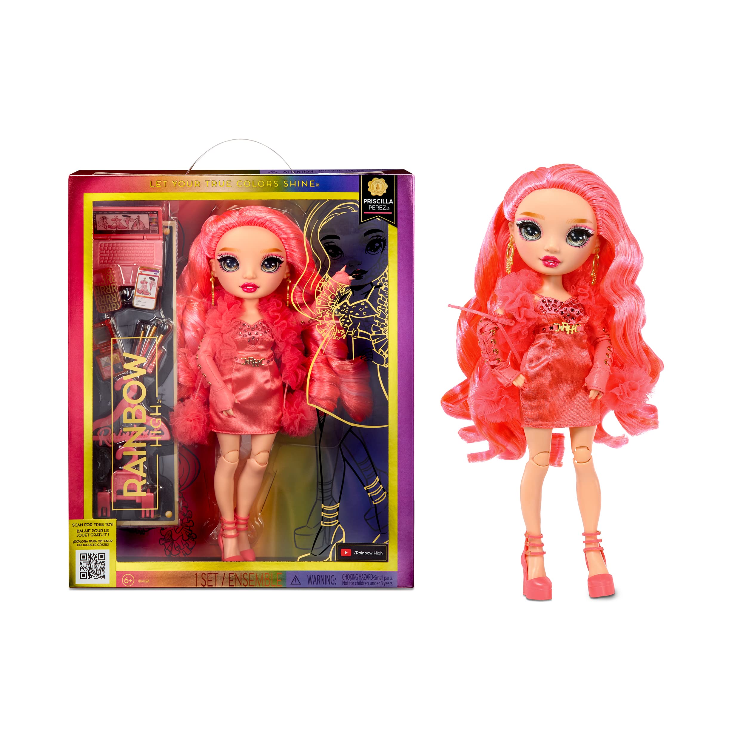 Boneca Fashion Rainbow High Priscilla Pink Com Acessórios