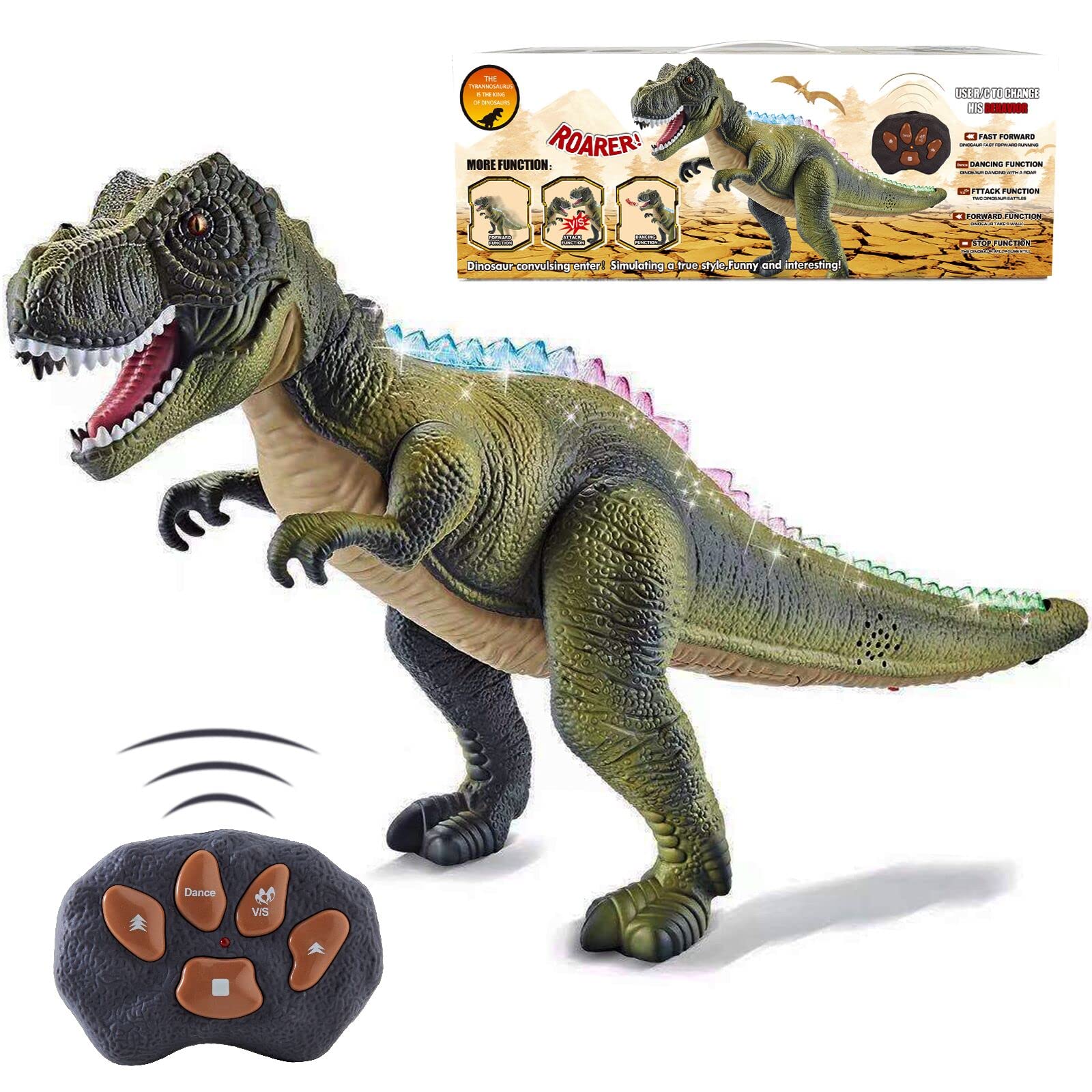 Brinquedo Eletrônico De Dinossauro Bfuntoys Com Controle Remoto T-rex Kids