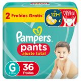 Fralda Descartável Pampers Pants Ajuste Total G 36 Unidades