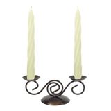 Castiçal Ondas 20 Cm Suporte Candelabro com velas brancas