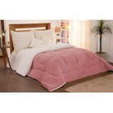 Edredom Coberdrom Casal Queen Size Sherpa Pele De Carneiro Manta Soft Percal 180 Fios