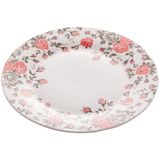 Prato De Sobremesa De Porcelana Pink Garden 19,5cm 1 Peça - Lyor