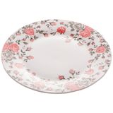 Prato Raso De Porcelana Pink Garden 26cm 1 Peça - Lyor