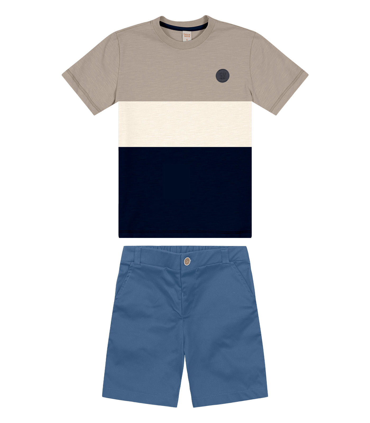 Conjunto Infantil Camiseta Com Bermuda Trick Nick Azul 12