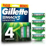 Carga Para Aparelho De Barbear Gillette Mach3 Aloe &amp; Vitamina 4un