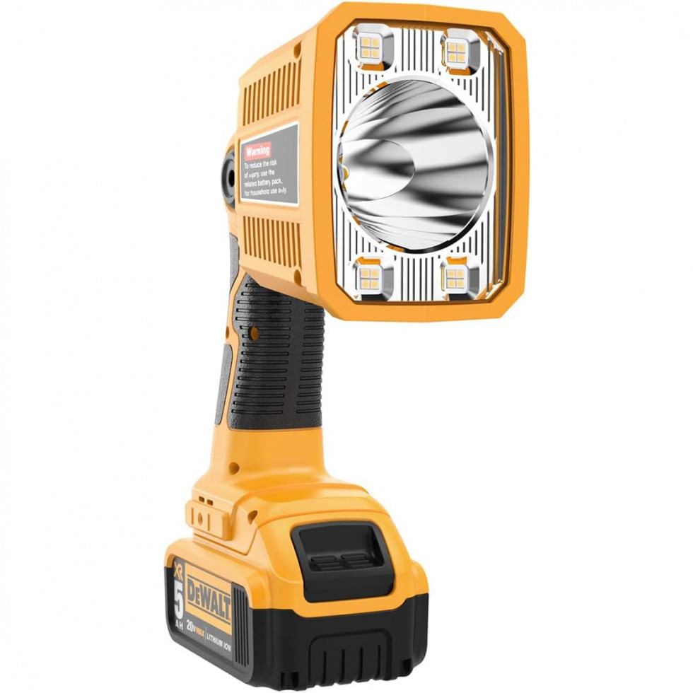 Lanterna Luz De Trabalho Portatil Recarregavel 20v 18w 1250 Lumens Bateria Nao Inclusa, Dteztech, Amarelo