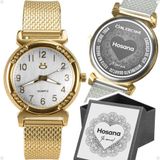 Relogio Feminino Banhado Aço Inox Dourado Silicone + Caixa Personalize