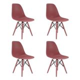 Conjunto 4 Cadeiras Eames Pp Rodonita Pés Em Polipropileno