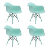 Conjunto 4 Cadeiras Eames Com Braço Sorbet Pés Em Polipropileno