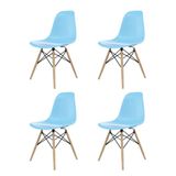 Conjunto 4 Cadeiras Eames Pp Azul Claro