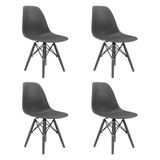 Conjunto 4 Cadeiras Eames Pp Konkret Pés Em Polipropileno