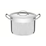 Caldeirão Tramontina Professional Em Aço Inox Fundo Triplo Com Tampa Plana Detalhe Satinado 24 Cm 7,8 L - 62625/240