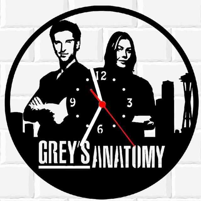 Relógio Parede Vinil Lp Ou Mdf Greys Anatomy Serie